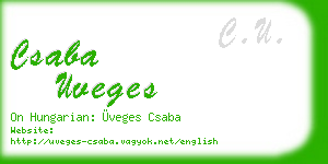 csaba uveges business card