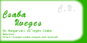 csaba uveges business card